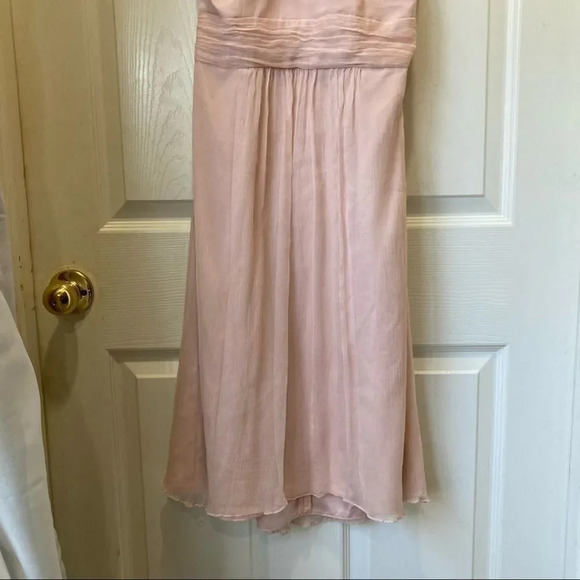 AMSALE Blush Pink Halter Mini Dress Bridesmaid Rose Detail Size 8 G577C - Picture 5 of 9